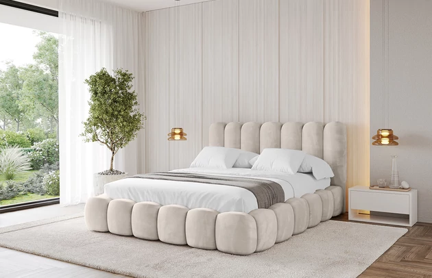 Bezug: Velvet, Farbe: Beige - Casablanca 2301, Stoffbeschreibung: Polsterstoff Casablanca: „Pet-friendly“, leicht zu reinigen (CleanBOO+), wasserabweisend mit Lotuseffekt, scheuerfest (45.000 Martindale- Zyklen), Gewicht 310g/m2 ±5 %, Zimmer: Schlafzimmer, Länge: 224 cm, Breite: 148 cm, Höhe: 110 cm, Größe: 120x200 cm, Länge der Schlaffläche: 200 cm, Breite der Schlaffläche: 120 cm, Liegehöhe: 48 cm, Matratze: Mit H3 / H4 Taschenfederkern Matratze, Höhe der Matratze: 25 cm, Matratzentyp: Taschenfederkernmatratze, Bettkasten: Ja, Anzahl der Bettkasten: 1, Höhe der Bettkasten: 33 cm, Höhe des Kopfteils: 110 cm, Dicke des Kopfteils: 12 cm, Dicke des Fußteils: 12 cm, Gepolsterte Rückseite: Nein - 1