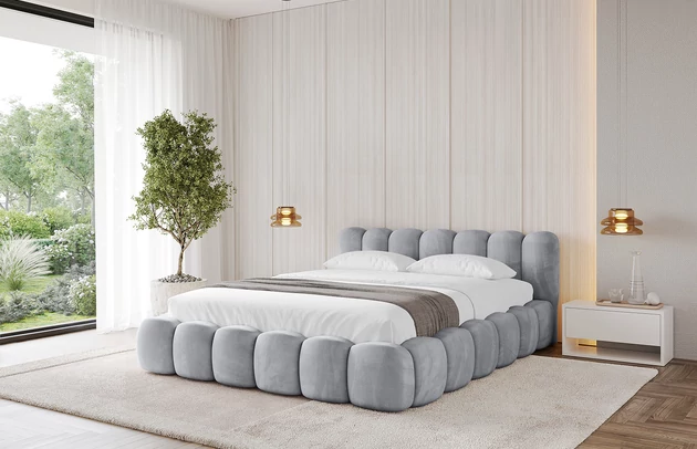 Bezug: Samt, Farbe: Hellgrau - Monolith 84, Stoffbeschreibung: MONOLITH: Wasserabweisender und leicht zu reinigender Möbelstoff, scheuerfest (100.000 Martindale-Zyklen) lichtecht (5) und pillingarm (4-5), aus 100 % PES, Gewicht 330 g/m2 ±5 %, Zimmer: Schlafzimmer, Länge: 226 cm, Breite: 152 cm, Höhe: 81 cm, Größe: 120x200 cm, Länge der Schlaffläche: 200 cm, Breite der Schlaffläche: 120 cm, Liegehöhe: 48 cm, Matratze: Mit H3 / H4 Taschenfederkern Matratze, Höhe der Matratze: 25 cm, Matratzentyp: Taschenfederkernmatratze, Bettkasten: Ja, Anzahl der Bettkasten: 1, Höhe der Bettkasten: 30 cm, Höhe des Kopfteils: 81 cm, Dicke des Kopfteils: 8 cm, Gepolsterte Rückseite: Nein - 1