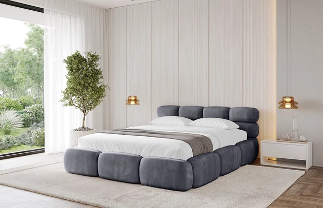 Bezug: Samt, Farbe: Dunkelgrau - Casablanca 2315, Stoffbeschreibung: Polsterstoff Casablanca: „Pet-friendly“, leicht zu reinigen (CleanBOO+), wasserabweisend mit Lotuseffekt, scheuerfest (45.000 Martindale- Zyklen), Gewicht 310g/m2 ±5 %, Zimmer: Schlafzimmer, Länge: 226 cm, Breite: 152 cm, Höhe: 81 cm, Größe: 120x200 cm, Länge der Schlaffläche: 200 cm, Breite der Schlaffläche: 120 cm, Liegehöhe: 48 cm, Matratze: Mit H3 / H4 Taschenfederkern Matratze, Höhe der Matratze: 25 cm, Matratzentyp: Taschenfederkernmatratze, Bettkasten: Ja, Anzahl der Bettkasten: 1, Höhe der Bettkasten: 30 cm, Höhe des Kopfteils: 81 cm, Dicke des Kopfteils: 8 cm, Gepolsterte Rückseite: Nein - 1