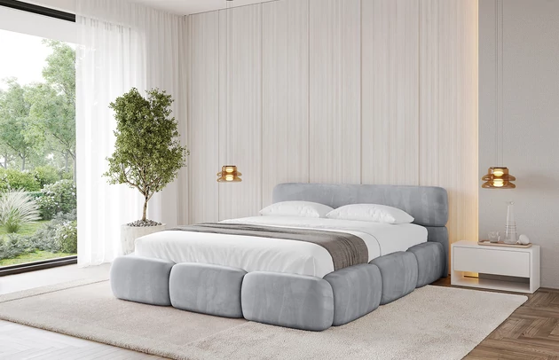 Bezug: Samt, Farbe: Hellgrau - Monolith 84, Stoffbeschreibung: MONOLITH: Wasserabweisender und leicht zu reinigender Möbelstoff, scheuerfest (100.000 Martindale-Zyklen) lichtecht (5) und pillingarm (4-5), aus 100 % PES, Gewicht 330 g/m2 ±5 %, Zimmer: Schlafzimmer, Länge: 226 cm, Breite: 152 cm, Höhe: 81 cm, Größe: 120x200 cm, Länge der Schlaffläche: 200 cm, Breite der Schlaffläche: 120 cm, Liegehöhe: 48 cm, Matratze: Mit H3 / H4 Taschenfederkern Matratze, Höhe der Matratze: 25 cm, Matratzentyp: Taschenfederkernmatratze, Bettkasten: Ja, Anzahl der Bettkasten: 1, Höhe der Bettkasten: 30 cm, Höhe des Kopfteils: 81 cm, Dicke des Kopfteils: 8 cm, Gepolsterte Rückseite: Nein - 1