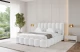 Bezug: Bouclé, Farbe: Weiß - Quelle 01, Stoffbeschreibung: Polsterstoff Quelle: hochwertiger Bouclé Stoff, strapazierfähig, atmungsaktiv und pflegeleicht. (80.000 Martindale-Zyklen) 100 % PES, pillingarm(4-5), Gewicht 315 g/m² ±5 %, Zimmer: Schlafzimmer, Länge: 224 cm, Breite: 168 cm, Höhe: 110 cm, Größe: 140x200 cm, Länge der Schlaffläche: 200 cm, Breite der Schlaffläche: 140 cm, Liegehöhe: 48 cm, Matratze: Mit H3 / H4 Taschenfederkern Matratze, Höhe der Matratze: 25 cm, Matratzentyp: Taschenfederkernmatratze, Bettkasten: Ja, Anzahl der Bettkasten: 1, Höhe der Bettkasten: 33 cm, Höhe des Kopfteils: 110 cm, Dicke des Kopfteils: 12 cm, Dicke des Fußteils: 12 cm, Gepolsterte Rückseite: Nein - 1