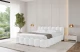 Bezug: Bouclé, Farbe: Weiß - Quelle 01, Stoffbeschreibung: Polsterstoff Quelle: hochwertiger Bouclé Stoff, strapazierfähig, atmungsaktiv und pflegeleicht. (80.000 Martindale-Zyklen) 100 % PES, pillingarm(4-5), Gewicht 315 g/m² ±5 %, Zimmer: Schlafzimmer, Länge: 226 cm, Breite: 152 cm, Höhe: 81 cm, Größe: 120x200 cm, Länge der Schlaffläche: 200 cm, Breite der Schlaffläche: 120 cm, Liegehöhe: 48 cm, Matratze: Mit H3 / H4 Taschenfederkern Matratze, Höhe der Matratze: 25 cm, Matratzentyp: Taschenfederkernmatratze, Bettkasten: Ja, Anzahl der Bettkasten: 1, Höhe der Bettkasten: 30 cm, Höhe des Kopfteils: 81 cm, Dicke des Kopfteils: 8 cm, Gepolsterte Rückseite: Nein - 1