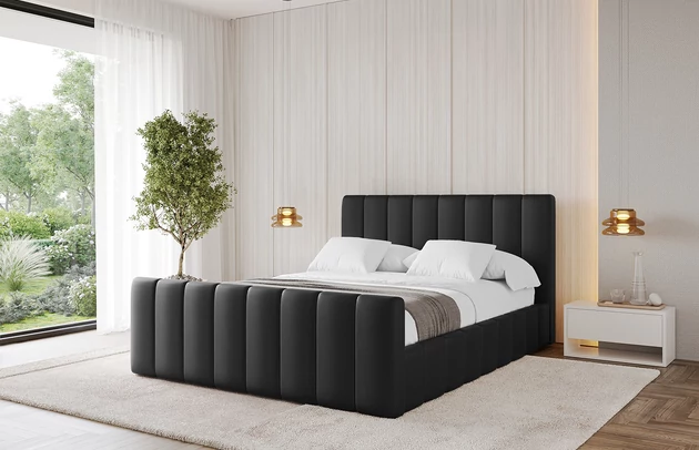 Bezug: Kunstleder, Farbe: Schwarz - Soft 11, Stoffbeschreibung: Polsterstoff SOFT:Leicht zu reinigendes Lederimitat. scheuerfest (100.000 Martindale-Zyklen). lichtecht (6). reibecht (4-5). 100%PU (Oberseite) + 75%PES mit 25%CO (Unterseite), Zimmer: Schlafzimmer, Länge: 222 cm, Breite: 136 cm, Höhe: 105 cm, Größe: 120x200 cm, Länge der Schlaffläche: 200 cm, Breite der Schlaffläche: 120 cm, Liegehöhe: 48 cm, Matratze: Mit H3 / H4 Taschenfederkern Matratze, Höhe der Matratze: 25 cm, Matratzentyp: Taschenfederkernmatratze, Bettkasten: Ja, Anzahl der Bettkasten: 1, Höhe der Bettkasten: 30 cm, Höhe des Kopfteils: 105 cm, Dicke des Kopfteils: 8 cm, Dicke des Fußteils: 7 cm, Gepolsterte Rückseite: Nein - 1