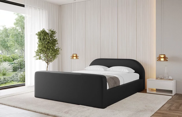 Bezug: Kunstleder, Farbe: Schwarz - Soft 11, Stoffbeschreibung: Polsterstoff SOFT:Leicht zu reinigendes Lederimitat. scheuerfest (100.000 Martindale-Zyklen). lichtecht (6). reibecht (4-5). 100%PU (Oberseite) + 75%PES mit 25%CO (Unterseite), Zimmer: Schlafzimmer, Länge: 222 cm, Breite: 136 cm, Höhe: 81 cm, Größe: 120x200 cm, Länge der Schlaffläche: 200 cm, Breite der Schlaffläche: 120 cm, Liegehöhe: 48 cm, Matratze: Mit H3 / H4 Taschenfederkern Matratze, Höhe der Matratze: 25 cm, Matratzentyp: Taschenfederkernmatratze, Bettkasten: Ja, Anzahl der Bettkasten: 1, Höhe der Bettkasten: 30 cm, Höhe des Kopfteils: 105 cm, Dicke des Kopfteils: 8 cm, Dicke des Fußteils: 7 cm, Gepolsterte Rückseite: Nein - 1