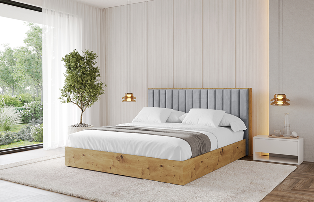 Bezug: Samt, Farbe: Grau - Casablanca 2314, Stoffbeschreibung: Polsterstoff Casablanca: „Pet-friendly“, leicht zu reinigen (CleanBOO+), wasserabweisend mit Lotuseffekt, scheuerfest (45.000 Martindale- Zyklen), Gewicht 310g/m2 ±5 %, Zimmer: Schlafzimmer, Länge: 220 cm, Breite: 140 cm, Höhe: 107 cm, Größe: 120x200 cm, Länge der Schlaffläche: 200 cm, Breite der Schlaffläche: 120 cm, Liegehöhe: 48 cm, Matratze: Mit H3 / H4 Taschenfederkern Matratze, Höhe der Matratze: 25 cm, Matratzentyp: Taschenfederkernmatratze, Bettkasten: Ja, Anzahl der Bettkasten: 1, Höhe der Bettkasten: 30 cm, Höhe des Kopfteils: 107 cm, Dicke des Kopfteils: 8 cm, Gepolsterte Rückseite: Nein - 1