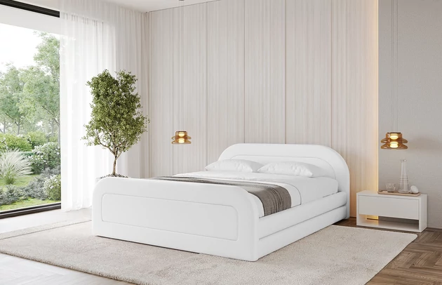 Bezug: Kunstleder, Farbe: Weiß - Soft 17, Stoffbeschreibung: Polsterstoff SOFT:Leicht zu reinigendes Lederimitat. scheuerfest (100.000 Martindale-Zyklen). lichtecht (6). reibecht (4-5). 100%PU (Oberseite) + 75%PES mit 25%CO (Unterseite), Zimmer: Schlafzimmer, Länge: 224 cm, Breite: 148 cm, Höhe: 81 cm, Größe: 120x200 cm, Länge der Schlaffläche: 200 cm, Breite der Schlaffläche: 120 cm, Liegehöhe: 48 cm, Matratze: Mit H3 / H4 Taschenfederkern Matratze, Höhe der Matratze: 25 cm, Bettkasten: Ja, Anzahl der Bettkasten: 1, Höhe der Bettkasten: 33 cm, Höhe des Kopfteils: 81 cm, Dicke des Kopfteils: 8 cm, Dicke des Fußteils: 7 cm, Gepolsterte Rückseite: Nein - 1