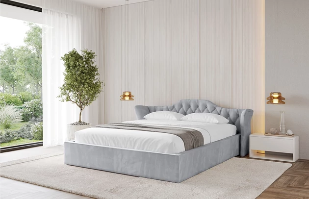 Bezug: Samt, Farbe: Hellgrau - Monolith 84, Stoffbeschreibung: MONOLITH: Wasserabweisender und leicht zu reinigender Möbelstoff, scheuerfest (100.000 Martindale-Zyklen) lichtecht (5) und pillingarm (4-5), aus 100 % PES, Gewicht 330 g/m2 ±5 %, Zimmer: Schlafzimmer, Länge: 215 cm, Breite: 136 cm, Höhe: 81 cm, Größe: 120x200 cm, Länge der Schlaffläche: 200 cm, Breite der Schlaffläche: 120 cm, Liegehöhe: 48 cm, Matratze: Mit H3 / H4 Taschenfederkern Matratze, Höhe der Matratze: 25 cm, Matratzentyp: Taschenfederkernmatratze, Bettkasten: Ja, Anzahl der Bettkasten: 1, Höhe der Bettkasten: 30 cm, Höhe des Kopfteils: 81 cm, Dicke des Kopfteils: 8 cm, Gepolsterte Rückseite: Nein - 1