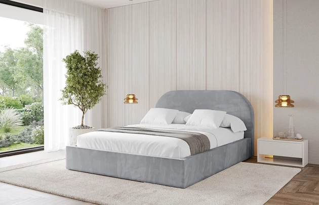 Bezug: Samt, Farbe: Hellgrau - Monolith 84, Stoffbeschreibung: MONOLITH: Wasserabweisender und leicht zu reinigender Möbelstoff, scheuerfest (100.000 Martindale-Zyklen) lichtecht (5) und pillingarm (4-5), aus 100 % PES, Gewicht 330 g/m2 ±5 %, Zimmer: Schlafzimmer, Länge: 215 cm, Breite: 136 cm, Höhe: 105 cm, Größe: 120x200 cm, Länge der Schlaffläche: 200 cm, Breite der Schlaffläche: 120 cm, Liegehöhe: 48 cm, Matratze: Mit H3 / H4 Taschenfederkern Matratze, Höhe der Matratze: 25 cm, Matratzentyp: Taschenfederkernmatratze, Bettkasten: Ja, Anzahl der Bettkasten: 1, Höhe der Bettkasten: 30 cm, Höhe des Kopfteils: 105 cm, Dicke des Kopfteils: 8 cm, Gepolsterte Rückseite: Nein - 1