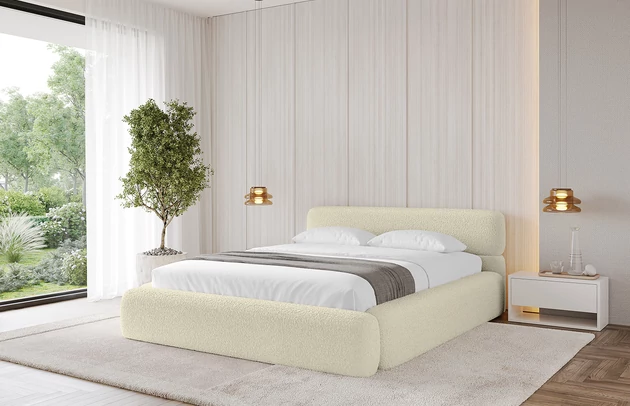 Bezug: Bouclé, Farbe: Beige - Quelle 02, Stoffbeschreibung: Polsterstoff Quelle: hochwertiger Bouclé Stoff, strapazierfähig, atmungsaktiv und pflegeleicht. (80.000 Martindale-Zyklen) 100 % PES, pillingarm(4-5), Gewicht 315 g/m² ±5 %, Zimmer: Schlafzimmer, Länge: 226 cm, Breite: 152 cm, Höhe: 81 cm, Größe: 120x200 cm, Länge der Schlaffläche: 200 cm, Breite der Schlaffläche: 120 cm, Liegehöhe: 48 cm, Matratze: Mit H3 / H4 Taschenfederkern Matratze, Höhe der Matratze: 25 cm, Matratzentyp: Taschenfederkernmatratze, Bettkasten: Ja, Anzahl der Bettkasten: 1, Höhe der Bettkasten: 30 cm, Höhe des Kopfteils: 81 cm, Dicke des Kopfteils: 8 cm, Gepolsterte Rückseite: Nein - 1