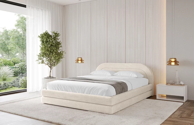 Bezug: Cord, Farbe: Beige - Poso 105, Stoffbeschreibung: POSO ist ein angenehm anzufühlender Velours mit Kordstruktur (35000 MartindaleZyklen) und leicht zu reinigender Möbellstoff, lichtecht (5) und pillingarm (5), Gewicht 380 g/m2 ±5%, Zimmer: Schlafzimmer, Länge: 224 cm, Breite: 148 cm, Höhe: 81 cm, Größe: 120x200 cm, Länge der Schlaffläche: 200 cm, Breite der Schlaffläche: 120 cm, Matratze: Mit H3 / H4 Taschenfederkern Matratze, Höhe der Matratze: 25 cm, Bettkasten: Ja, Anzahl der Bettkasten: 1, Höhe der Bettkasten: 33 cm, Höhe des Kopfteils: 81 cm, Dicke des Kopfteils: 8 cm, Dicke des Fußteils: 7 cm, Gepolsterte Rückseite: Nein - 1