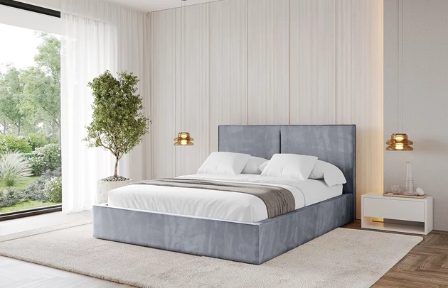 Bezug: Velvet, Farbe: Grau - Casablanca 2314, Zimmer: Schlafzimmer, Länge: 215 cm, Breite: 136 cm, Höhe: 105 cm, Größe: 120x200 cm, Länge der Schlaffläche: 200 cm, Breite der Schlaffläche: 120-cm, Matratze: Mit H3 / H4 Taschenfederkern Matratze, Höhe der Matratze: 25 cm, Bettkasten: Ja, Anzahl der Bettkasten: 1, Höhe der Bettkasten: 30 cm, Höhe des Kopfteils: 105 cm, Dicke des Kopfteils: 8 cm, Dicke des Fußteils: 7 cm, Gepolsterte Rückseite: Nein - 1