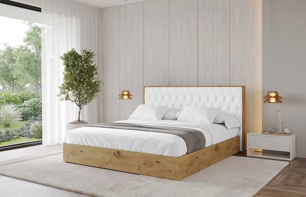 Bezug: Kunstleder, Farbe: Weiß - Soft 17, Stoffbeschreibung: Polsterstoff SOFT:Leicht zu reinigendes Lederimitat. scheuerfest (100.000 Martindale-Zyklen). lichtecht (6). reibecht (4-5). 100%PU (Oberseite) + 75%PES mit 25%CO (Unterseite), Zimmer: Schlafzimmer, Länge: 220 cm, Breite: 140 cm, Höhe: 107 cm, Größe: 120x200 cm, Länge der Schlaffläche: 200 cm, Breite der Schlaffläche: 120 cm, Liegehöhe: 48 cm, Matratze: Mit H3 / H4 Taschenfederkern Matratze, Höhe der Matratze: 25 cm, Matratzentyp: Taschenfederkernmatratze, Bettkasten: Ja, Anzahl der Bettkasten: 1, Höhe der Bettkasten: 30 cm, Höhe des Kopfteils: 107 cm, Dicke des Kopfteils: 8 cm, Gepolsterte Rückseite: Nein - 1