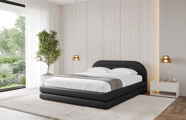 Bezug: Kunstleder, Farbe: Schwarz - Soft 11, Stoffbeschreibung: Polsterstoff SOFT:Leicht zu reinigendes Lederimitat. scheuerfest (100.000 Martindale-Zyklen). lichtecht (6). reibecht (4-5). 100%PU (Oberseite) + 75%PES mit 25%CO (Unterseite), Zimmer: Schlafzimmer, Länge: 224 cm, Breite: 148 cm, Höhe: 81 cm, Größe: 120x200 cm, Länge der Schlaffläche: 200 cm, Breite der Schlaffläche: 120 cm, Liegehöhe: 48 cm, Matratze: Mit H3 / H4 Taschenfederkern Matratze, Höhe der Matratze: 25 cm, Bettkasten: Ja, Anzahl der Bettkasten: 1, Höhe der Bettkasten: 33 cm, Höhe des Kopfteils: 81 cm, Dicke des Kopfteils: 8 cm, Dicke des Fußteils: 7 cm, Gepolsterte Rückseite: Nein - 1