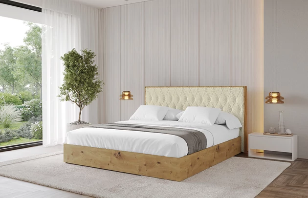 Bezug: Bouclé, Farbe: Beige - Quelle 02, Stoffbeschreibung: polsterstoff-quelle-hochwertiger-boucle-stoff-strapazierfahig-atmungsaktiv-und-pflegeleicht-80-000-martindale-zyklen-100-pes-pillingarm4-5-gewicht-315-g-m2-±5, Zimmer: Schlafzimmer, Länge: 220 cm, Breite: 140 cm, Höhe: 107 cm, Größe: 120x200 cm, Länge der Schlaffläche: 200 cm, Breite der Schlaffläche: 120 cm, Liegehöhe: 48 cm, Matratze: Mit H3 / H4 Taschenfederkern Matratze, Höhe der Matratze: 25 cm, Matratzentyp: Taschenfederkernmatratze, Bettkasten: Ja, Anzahl der Bettkasten: 1, Höhe der Bettkasten: 30 cm, Höhe des Kopfteils: 107 cm, Dicke des Kopfteils: 8 cm, Gepolsterte Rückseite: Nein - 1