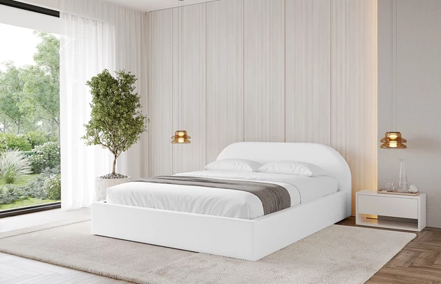 Bezug: Kunstleder, Farbe: Weiß - Soft 17, Stoffbeschreibung: Polsterstoff SOFT:Leicht zu reinigendes Lederimitat. scheuerfest (100.000 Martindale-Zyklen). lichtecht (6). reibecht (4-5). 100%PU (Oberseite) + 75%PES mit 25%CO (Unterseite), Zimmer: Schlafzimmer, Länge: 215 cm, Breite: 136 cm, Höhe: 81 cm, Größe: 120x200 cm, Länge der Schlaffläche: 200 cm, Breite der Schlaffläche: 120 cm, Liegehöhe: 48 cm, Matratze: Mit H3 / H4 Taschenfederkern Matratze, Höhe der Matratze: 25 cm, Matratzentyp: Taschenfederkernmatratze, Bettkasten: Ja, Anzahl der Bettkasten: 1, Höhe der Bettkasten: 30 cm, Höhe des Kopfteils: 105 cm, Dicke des Kopfteils: 8 cm, Gepolsterte Rückseite: Nein - 1