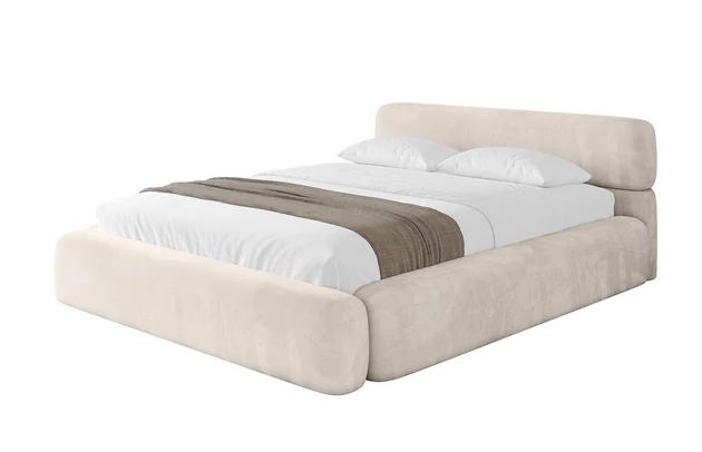 Bezug: Velvet, Farbe: Beige - Casablanca 2301, Stoffbeschreibung: Polsterstoff Casablanca: „Pet-friendly“, leicht zu reinigen (CleanBOO+), wasserabweisend mit Lotuseffekt, scheuerfest (45.000 Martindale- Zyklen), Gewicht 310g/m2 ±5 %, Zimmer: Schlafzimmer, Länge: 226 cm, Breite: 152 cm, Höhe: 81 cm, Größe: 120x200 cm, Länge der Schlaffläche: 200 cm, Breite der Schlaffläche: 120 cm, Liegehöhe: 48 cm, Matratze: Mit H3 / H4 Taschenfederkern Matratze, Höhe der Matratze: 25 cm, Matratzentyp: Taschenfederkernmatratze, Bettkasten: Ja, Anzahl der Bettkasten: 1, Höhe der Bettkasten: 30 cm, Höhe des Kopfteils: 81 cm, Dicke des Kopfteils: 8 cm, Gepolsterte Rückseite: Nein - 1