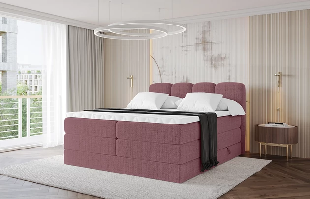 Bezug: Flechtstoff, Farbe: Altrosa - Aragon 69, Stoffbeschreibung: polsterstoff-aragon-hochwertige-und-elegante-strukturweich-und-angenehm-im-griffscheuerfest-45-000-60000-zyklen-gewicht-von-340-g-m2reibungswiderstand-4-5, Zimmer: Schlafzimmer, Länge: 207 cm, Breite: 120 cm, Höhe: 115 cm, Größe: 120x200 cm, Länge der Schlaffläche: 200 cm, Breite der Schlaffläche: 120 cm, Liegehöhe: 55 cm, Härtegrad der Matratze: H3 und H4, Höhe der Matratze: 20 cm, Farbe des Toppers: Weiß, Höhe des Toppers: 5 cm, Material des Toppers: Schaumstoff, Bettkasten: Ja, Anzahl der Bettkasten: 2, Höhe der Bettkasten: 30 cm, Höhe des Kopfteils: 115 cm, Material der Füße: Plastik, Höhe der Füße: 2 cm, Dicke des Kopfteils: 8 cm, Dicke des Fußteils: 7 cm, Gepolsterte Rückseite: Nein - 1