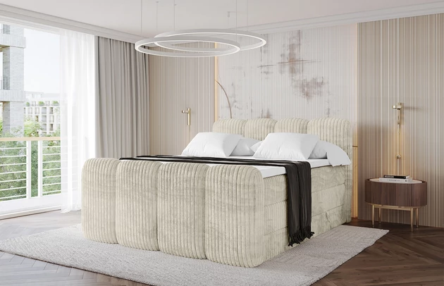 Bezug: Cord, Farbe: Creme - Tilia 03, Stoffbeschreibung: Polsterstoff Cord: angenehma Polsterstoff mit Kordstruktur (90-100 000 Martindale-Zyklen) und leicht zu reinigender Möbellstoff, pillingarm (4-5), aus 100%PES, 420 g/m2 ±5 %, Zimmer: Schlafzimmer, Länge: 212 cm, Breite: 120 cm, Höhe: 115 cm, Größe: 120x200 cm, Länge der Schlaffläche: 200 cm, Breite der Schlaffläche: 120 cm, Liegehöhe: 55 cm, Härtegrad der Matratze: H3 und H4, Höhe der Matratze: 20 cm, Farbe des Toppers: Weiß, Höhe des Toppers: 5 cm, Material des Toppers: Schaumstoff, Bettkasten: Ja, Anzahl der Bettkasten: 2, Höhe der Bettkasten: 30 cm, Höhe des Kopfteils: 115 cm, Material der Füße: Plastik, Höhe der Füße: 2 cm, Dicke des Kopfteils: 8 cm, Dicke des Fußteils: 7 cm, Gepolsterte Rückseite: Nein - 1