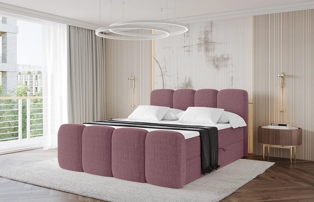 Bezug: Flechtstoff, Farbe: Altrosa - Aragon 69, Stoffbeschreibung: polsterstoff-aragon-hochwertige-und-elegante-strukturweich-und-angenehm-im-griffscheuerfest-45-000-60000-zyklen-gewicht-von-340-g-m2reibungswiderstand-4-5, Zimmer: Schlafzimmer, Länge: 212 cm, Breite: 120 cm, Höhe: 115 cm, Größe: 120x200 cm, Länge der Schlaffläche: 200 cm, Breite der Schlaffläche: 120 cm, Liegehöhe: 55 cm, Härtegrad der Matratze: H3, Höhe der Matratze: 20 cm, Matratze: Bonellfederung, Farbe des Toppers: Weiß, Höhe des Toppers: 5 cm, Material des Toppers: Schaumstoff, Bettkasten: Ja, Anzahl der Bettkasten: 2, Höhe der Bettkasten: 30 cm, Höhe des Kopfteils: 115 cm, Material der Füße: Plastik, Höhe der Füße: 2 cm, Dicke des Kopfteils: 8 cm, Dicke des Fußteils: 7 cm, Gepolsterte Rückseite: Nein - 1