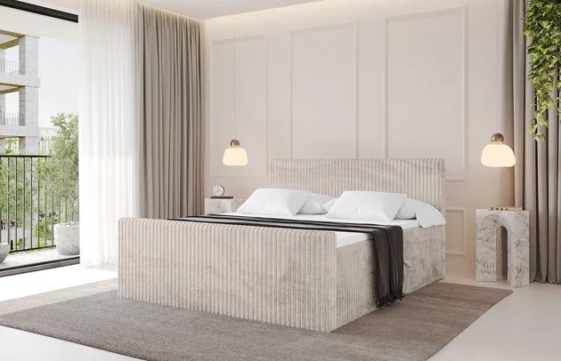 Stoffbeschreibung: Polsterstoff Cord: angenehma Polsterstoff mit Kordstruktur (90-100 000 Martindale-Zyklen) und leicht zu reinigender Möbellstoff, pillingarm (4-5), aus 100%PES, 420 g/m2 ±5 %, Zimmer: Schlafzimmer, Länge: 212 cm, Breite: 120 cm, Höhe: 105 cm, Länge der Schlaffläche: 200 cm, Breite der Schlaffläche: 120 cm, Liegehöhe: 55 cm, Höhe der Matratze: 20 cm, Matratze: Bonellfederung, Farbe des Toppers: Weiß, Höhe des Toppers: 5 cm, Material des Toppers: Schaumstoff, Bettkasten: Ja, Anzahl der Bettkasten: 2, Höhe des Bettkastens: 30 cm, Höhe des Kopfteils: 105 cm, Material der Füße: Plastik, Höhe der Füße: 2 cm, Dicke des Kopfteils: 8 cm, Dicke des Fußteils: 7 cm, Gepolsterte Rückseite: Nein, Größe: 120x200 cm, Farbe: Creme - Tilia 01, Bezug: Cord, Härtegrad der Matratze: H3, Höhe der Bettkasten: 30 cm - 1