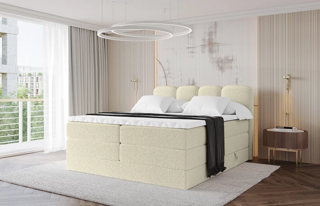 Bezug: Bouclé, Farbe: Beige - Quelle 02, Stoffbeschreibung: polsterstoff-quelle-hochwertiger-boucle-stoff-strapazierfahig-atmungsaktiv-und-pflegeleicht-80-000-martindale-zyklen-100-pes-pillingarm4-5-gewicht-315-g-m2-±5, Zimmer: Schlafzimmer, Länge: 207 cm, Breite: 120 cm, Höhe: 115 cm, Größe: 120x200 cm, Länge der Schlaffläche: 200 cm, Breite der Schlaffläche: 120 cm, Liegehöhe: 55 cm, Härtegrad der Matratze: H3 und H4, Höhe der Matratze: 20 cm, Farbe des Toppers: Weiß, Höhe des Toppers: 5 cm, Material des Toppers: Schaumstoff, Bettkasten: Ja, Anzahl der Bettkasten: 2, Höhe der Bettkasten: 30 cm, Höhe des Kopfteils: 115 cm, Material der Füße: Plastik, Höhe der Füße: 2 cm, Dicke des Kopfteils: 8 cm, Dicke des Fußteils: 7 cm, Gepolsterte Rückseite: Nein - 1