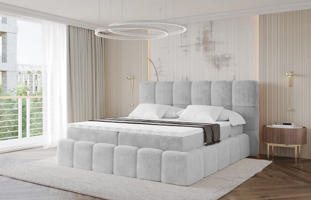 Material: Holz, Bezug: Kunstfell, Farbe: Grau - Lapitt 06, Stoffbeschreibung: Polsterstoff LAPITT: besonders weicher und dichter Stoff von hoher Qualität, Zusammensetzung 100%PES, scheuerfest (60000 Zyklen), Gewicht von 315 g/m2 ± 5% ,Reibungswiderstand 4–11, Zimmer: Schlafzimmer, Länge: 238 cm, Breite: 120 cm, Höhe: 113 cm, Größe: 120x200 cm, Länge der Schlaffläche: 200 cm, Breite der Schlaffläche: 120 cm, Liegehöhe: 54 cm, Härtegrad der Matratze: H3, Matratze: Bonellfederung, Farbe des Toppers: Weiß, Höhe des Toppers: 5 cm, Material des Toppers: Schaumstoff, Bettkasten: Ja, Anzahl der Bettkasten: 2, Höhe des Kopfteils: 113 cm, Material der Füße: Plastik, Höhe der Füße: 2 cm, Gepolsterte Rückseite: Nein, Stil: Modern - 1