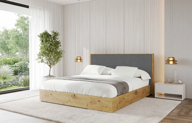 Bezug: Cord, Farbe: Dunkelgrau - Tilia 90, Stoffbeschreibung: Polsterstoff Cord: angenehma Polsterstoff mit Kordstruktur (90.000 - 100.000 Martindale-Zyklen) leicht zu reinigender Möbellstoff, pillingarm (4-5), aus 100 %PES, 420 g/m2 ±5 %, Zimmer: Schlafzimmer, Länge: 220 cm, Breite: 140 cm, Höhe: 107 cm, Größe: 120x200 cm, Länge der Schlaffläche: 200 cm, Breite der Schlaffläche: 120 cm, Liegehöhe: 48 cm, Matratze: Mit H3 / H4 Taschenfederkern Matratze, Höhe der Matratze: 25 cm, Matratzentyp: Taschenfederkernmatratze, Bettkasten: Ja, Anzahl der Bettkasten: 1, Höhe der Bettkasten: 30 cm, Höhe des Kopfteils: 107 cm, Gepolsterte Rückseite: Nein - 1