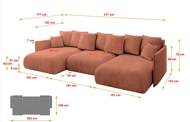 Wohnlandschaft ONESK-U - 7