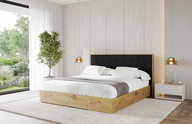 Bezug: Cord, Farbe: Schwarz - Tilia 100, Stoffbeschreibung: Polsterstoff Cord: angenehma Polsterstoff mit Kordstruktur (90.000 - 100.000 Martindale-Zyklen) leicht zu reinigender Möbellstoff, pillingarm (4-5), aus 100 %PES, 420 g/m2 ±5 %, Zimmer: Schlafzimmer, Länge: 220 cm, Breite: 140 cm, Höhe: 107 cm, Größe: 120x200 cm, Länge der Schlaffläche: 200 cm, Breite der Schlaffläche: 120 cm, Liegehöhe: 48 cm, Matratze: Mit H3 / H4 Taschenfederkern Matratze, Höhe der Matratze: 25 cm, Matratzentyp: Taschenfederkernmatratze, Bettkasten: Ja, Anzahl der Bettkasten: 1, Höhe der Bettkasten: 30 cm, Höhe des Kopfteils: 107 cm, Gepolsterte Rückseite: Nein - 1