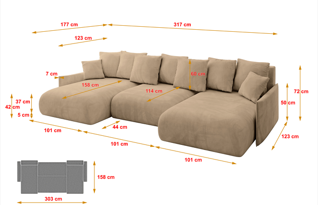 Wohnlandschaft ONESK-U-v1 - 4