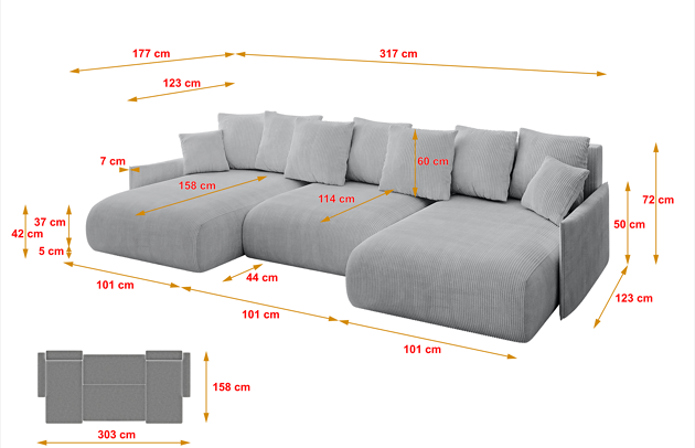 Wohnlandschaft ONESK-U-v1 - 4