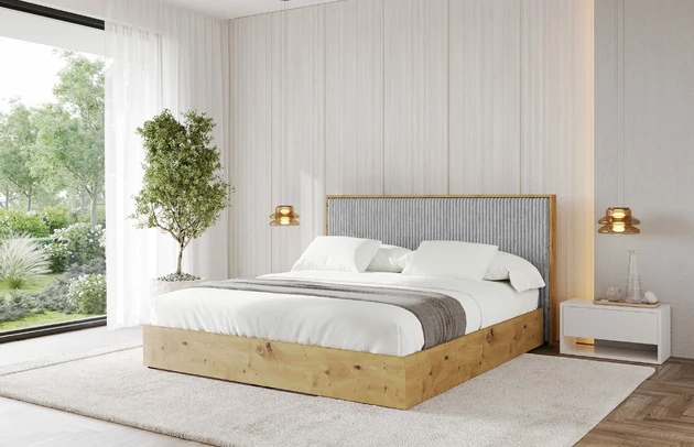 Bezug: Cord, Farbe: Grau - Tilia 86, Stoffbeschreibung: Polsterstoff Cord: angenehma Polsterstoff mit Kordstruktur (90.000 - 100.000 Martindale-Zyklen) leicht zu reinigender Möbellstoff, pillingarm (4-5), aus 100 %PES, 420 g/m2 ±5 %, Zimmer: Schlafzimmer, Länge: 220 cm, Breite: 140 cm, Höhe: 107 cm, Größe: 120x200 cm, Länge der Schlaffläche: 200 cm, Breite der Schlaffläche: 120 cm, Liegehöhe: 48 cm, Matratze: Mit H3 / H4 Taschenfederkern Matratze, Höhe der Matratze: 25 cm, Matratzentyp: Taschenfederkernmatratze, Bettkasten: Ja, Anzahl der Bettkasten: 1, Höhe der Bettkasten: 30 cm, Höhe des Kopfteils: 107 cm, Gepolsterte Rückseite: Nein - 1