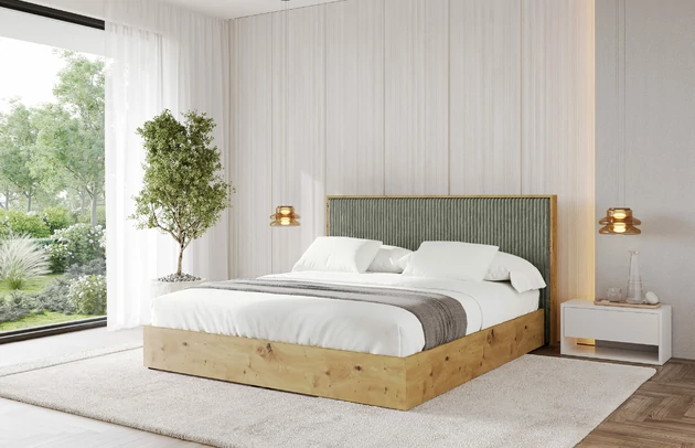 Bezug: Cord, Farbe: Olivgrün - Tilia 37, Stoffbeschreibung: Polsterstoff Cord: angenehma Polsterstoff mit Kordstruktur (90.000 - 100.000 Martindale-Zyklen) leicht zu reinigender Möbellstoff, pillingarm (4-5), aus 100 %PES, 420 g/m2 ±5 %, Zimmer: Schlafzimmer, Länge: 220 cm, Breite: 140 cm, Höhe: 107 cm, Größe: 120x200 cm, Länge der Schlaffläche: 200 cm, Breite der Schlaffläche: 120 cm, Liegehöhe: 48 cm, Matratze: Mit H3 / H4 Taschenfederkern Matratze, Höhe der Matratze: 25 cm, Matratzentyp: Taschenfederkernmatratze, Bettkasten: Ja, Anzahl der Bettkasten: 1, Höhe der Bettkasten: 30 cm, Höhe des Kopfteils: 107 cm, Gepolsterte Rückseite: Nein - 1