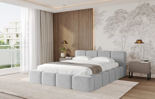 Bezug: Kunstfell, Farbe: Hellgrau - Lapitt 03, Stoffbeschreibung: Polsterstoff LAPITT: besonders weicher und dichter Stoff von hoher Qualität, Zusammensetzung 100%PES, scheuerfest (60000), Gewicht von 315 g/m2 ± 5% ,Reibungswiderstand 4–5., Zimmer: Schlafzimmer, Länge: 224 cm, Breite: 148 cm, Höhe: 81 cm, Größe: 120x200 cm, Länge der Schlaffläche: 200 cm, Breite der Schlaffläche: 120 cm, Liegehöhe: 48 cm, Matratze: Mit H3 / H4 Taschenfederkern Matratze, Höhe der Matratze: 25 cm, Matratzentyp: Taschenfederkernmatratze, Bettkasten: Ja, Höhe der Bettkasten: 33 cm, Höhe des Kopfteils: 81 cm, Dicke des Kopfteils: 8 cm, Dicke des Fußteils: 7 cm, Gepolsterte Rückseite: Nein - 1