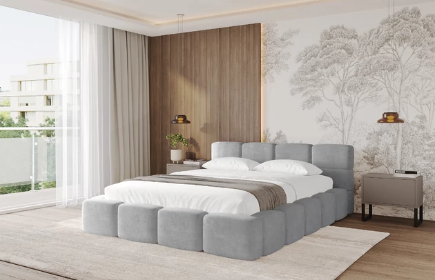 Bezug: Samt, Farbe: Hellgrau - Monolith 84, Stoffbeschreibung: Polsterstoff Monolith: Wasserabweisender und leicht zu reinigender Möbelstoff, scheuerfest (100.000 Martindale-Zyklen) lichtecht (5) und pillingarm (4-5), aus 100 % PES, Zimmer: Schlafzimmer, Länge: 224 cm, Breite: 148 cm, Höhe: 81 cm, Größe: 120x200 cm, Länge der Schlaffläche: 200 cm, Breite der Schlaffläche: 120 cm, Liegehöhe: 48 cm, Matratze: Mit H3 / H4 Taschenfederkern Matratze, Höhe der Matratze: 25 cm, Matratzentyp: Taschenfederkernmatratze, Bettkasten: Ja, Höhe der Bettkasten: 33 cm, Höhe des Kopfteils: 81 cm, Dicke des Kopfteils: 8 cm, Dicke des Fußteils: 7 cm, Gepolsterte Rückseite: Nein - 1