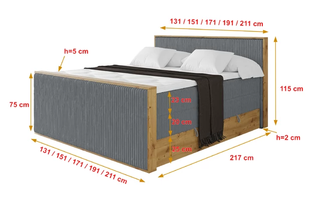 Boxspringbett LOLLI9-Z-KING - 4