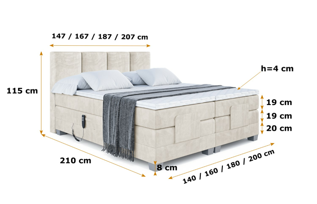 Elektrisches Boxspringbett ROKS EL - 6