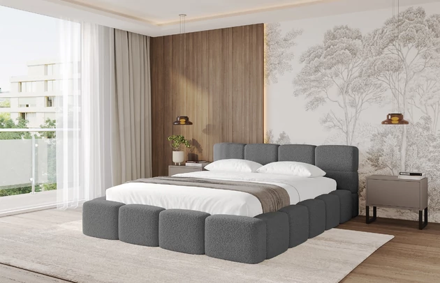 Bezug: Bouclé, Farbe: Grau - Quelle 92, Stoffbeschreibung: Polsterstoff Quelle: hochwertiger Bouclé Stoff, strapazierfähig, atmungsaktiv und pflegeleicht. (80.000 Martindale-Zyklen) 100 % PES, pillingarm(4-5), Gewicht 315 g/m² ±5 %, Zimmer: Schlafzimmer, Länge: 224 cm, Breite: 148 cm, Höhe: 81 cm, Größe: 120x200 cm, Länge der Schlaffläche: 200 cm, Breite der Schlaffläche: 120 cm, Liegehöhe: 48 cm, Matratze: Mit H3 / H4 Taschenfederkern Matratze, Höhe der Matratze: 25 cm, Matratzentyp: Taschenfederkernmatratze, Bettkasten: Ja, Höhe der Bettkasten: 33 cm, Höhe des Kopfteils: 81 cm, Dicke des Kopfteils: 8 cm, Dicke des Fußteils: 7 cm, Gepolsterte Rückseite: Nein - 1