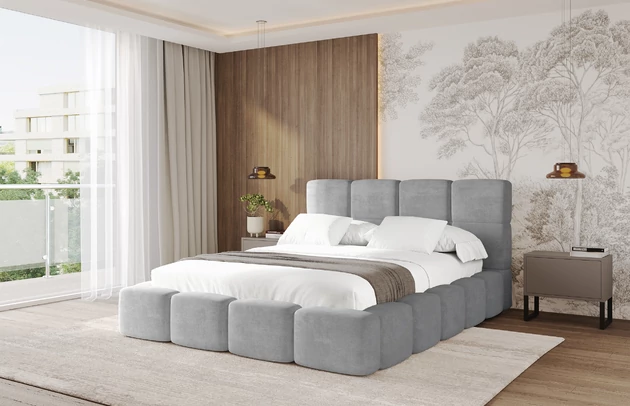 Bezug: Samt, Farbe: Hellgrau - Monolith 84, Stoffbeschreibung: Polsterstoff Monolith: Wasserabweisender und leicht zu reinigender Möbelstoff, scheuerfest (100.000 Martindale-Zyklen) lichtecht (5) und pillingarm (4-5), aus 100 % PES, Zimmer: Schlafzimmer, Länge: 224 cm, Breite: 148 cm, Höhe: 110 cm, Größe: 120x200 cm, Länge der Schlaffläche: 200 cm, Breite der Schlaffläche: 120 cm, Liegehöhe: 48 cm, Matratze: Mit H3 / H4 Taschenfederkern Matratze, Höhe der Matratze: 25 cm, Matratzentyp: Taschenfederkernmatratze, Bettkasten: Ja, Anzahl der Bettkasten: 1, Höhe der Bettkasten: 33 cm, Höhe des Kopfteils: 110 cm, Gepolsterte Rückseite: Nein - 1