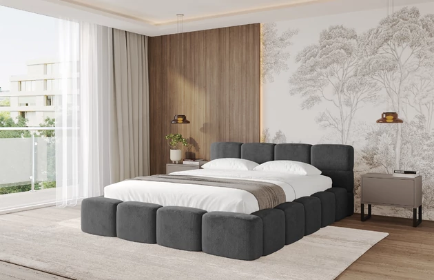 Bezug: Kunstfell, Farbe: Grafitgrau - Lapitt 16, Stoffbeschreibung: Polsterstoff LAPITT: besonders weicher und dichter Stoff von hoher Qualität, Zusammensetzung 100%PES, scheuerfest (60000), Gewicht von 315 g/m2 ± 5% ,Reibungswiderstand 4–5., Zimmer: Schlafzimmer, Länge: 224 cm, Breite: 148 cm, Höhe: 81 cm, Größe: 120x200 cm, Länge der Schlaffläche: 200 cm, Breite der Schlaffläche: 120 cm, Liegehöhe: 48 cm, Matratze: Mit H3 / H4 Taschenfederkern Matratze, Höhe der Matratze: 25 cm, Matratzentyp: Taschenfederkernmatratze, Bettkasten: Ja, Höhe der Bettkasten: 33 cm, Höhe des Kopfteils: 81 cm, Dicke des Kopfteils: 8 cm, Dicke des Fußteils: 7 cm, Gepolsterte Rückseite: Nein - 1