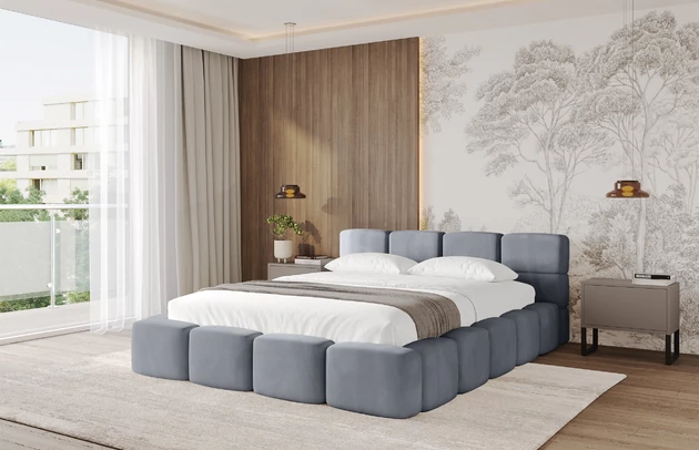 Bezug: Samt, Farbe: Grau - Casablanca 2314, Stoffbeschreibung: Polsterstoff Casablanca: „Pet-friendly“, leicht zu reinigen (CleanBOO+), wasserabweisend mit Lotuseffekt, scheuerfest (45.000 Martindale- Zyklen), Gewicht 310g/m2 ±5 %, Zimmer: Schlafzimmer, Länge: 224 cm, Breite: 168 cm, Höhe: 81 cm, Größe: 140x200 cm, Länge der Schlaffläche: 200 cm, Breite der Schlaffläche: 140 cm, Liegehöhe: 48 cm, Matratze: Mit H3 / H4 Taschenfederkern Matratze, Höhe der Matratze: 25 cm, Matratzentyp: Taschenfederkernmatratze, Bettkasten: Ja, Höhe der Bettkasten: 33 cm, Höhe des Kopfteils: 81 cm, Dicke des Kopfteils: 8 cm, Dicke des Fußteils: 7 cm, Gepolsterte Rückseite: Nein - 1