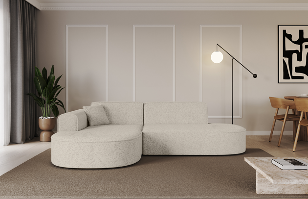 Bezug: Strukturstoff, Farbe: Beige - Bosco 08, Stellvariante: Ottomane Links, Stoffbeschreibung: Polsterstoff BOSCO:angenehm weich und voluminös im Griff, 100%PES, scheuerfest (>100.000 Martindale-Zyklen), Gewicht 500g/m² +/-10%, lichtecht (4-5), pillingarm (4-5)., Materialzusammensetzung: 100% Polyseter, Pilling Resistenz: 4-5, Abriebfestigkeit: 4, Scheuerbeständigkeit: 100000 Martindale-Zyklen, Ausstattung: Kissen, Zimmer: Wohnzimmer, Tiefe: 171 cm, Breite: 243 cm, Höhe: 79,5 cm, Schlaffunktion: Ohne Schlaffunktion, Länge der Schlaffläche: Nicht zutreffend, Breite der Schlaffläche: Nicht zutreffend, Liegehöhe: Nicht zutreffend, Anzahl der Sitzflächen: 3, Sitzfüllung: Wellenfeder + HR35 und T30-Schaum, Art der Rückenkissen: Rückenlehne - feste, Annzahl der Sitzkissen: 2, Anzahl der Zierkissen: 1, Breite der Armlehnen: 20 cm, Höhe der Armlehnen: 58 cm, Breite der Ottomane: 109 cm, Tiefe der Ottomane: 151 cm, Tiefe der Sitzfläche: 62 cm, Sitzhöhe: 43,5 cm - 1