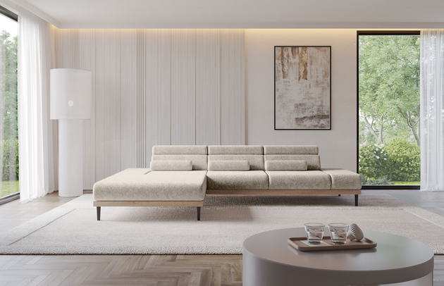 Bezug: Strukturstoff, Farbe: Beige - Bosco 08, Stellvariante: Ottomane Links, Stoffbeschreibung: Polsterstoff BOSCO:angenehm weich und voluminös im Griff, 100%PES, scheuerfest (>100.000 Martindale-Zyklen), Gewicht 500g/m² +/-10%, lichtecht (4-5), pillingarm (4-5)., Materialzusammensetzung: 100% PU, Pilling Resistenz: 5, Abriebfestigkeit: 5, Scheuerbeständigkeit: 100000 Martindale-Zyklen, Ausstattung: Kissen, Schlaffunktion: Ohne Schlaffunktion, Zimmer: Wohnzimmer, Tiefe: 205 cm, Breite: 316 cm, Höhe: 82 cm, Liegehöhe: 44 cm, Anzahl der Sitzflächen: 4, Anzahl der Rückenkissen: 3, Art der Rückenkissen: Rückenlehne - feste, Annzahl der Sitzkissen: 4, Anzahl der Zierkissen: 3, Tiefe der Armlehnen: 110 cm, Breite der Armlehnen: 38 cm, Breite der Ottomane: 121 cm, Tiefe der Ottomane: 157 cm, Tiefe der Sitzfläche: 65/93 cm, Sitzhöhe: 44 cm, Ausziehmechanismus: Elektrischer Sitztiefenverstellung - 1