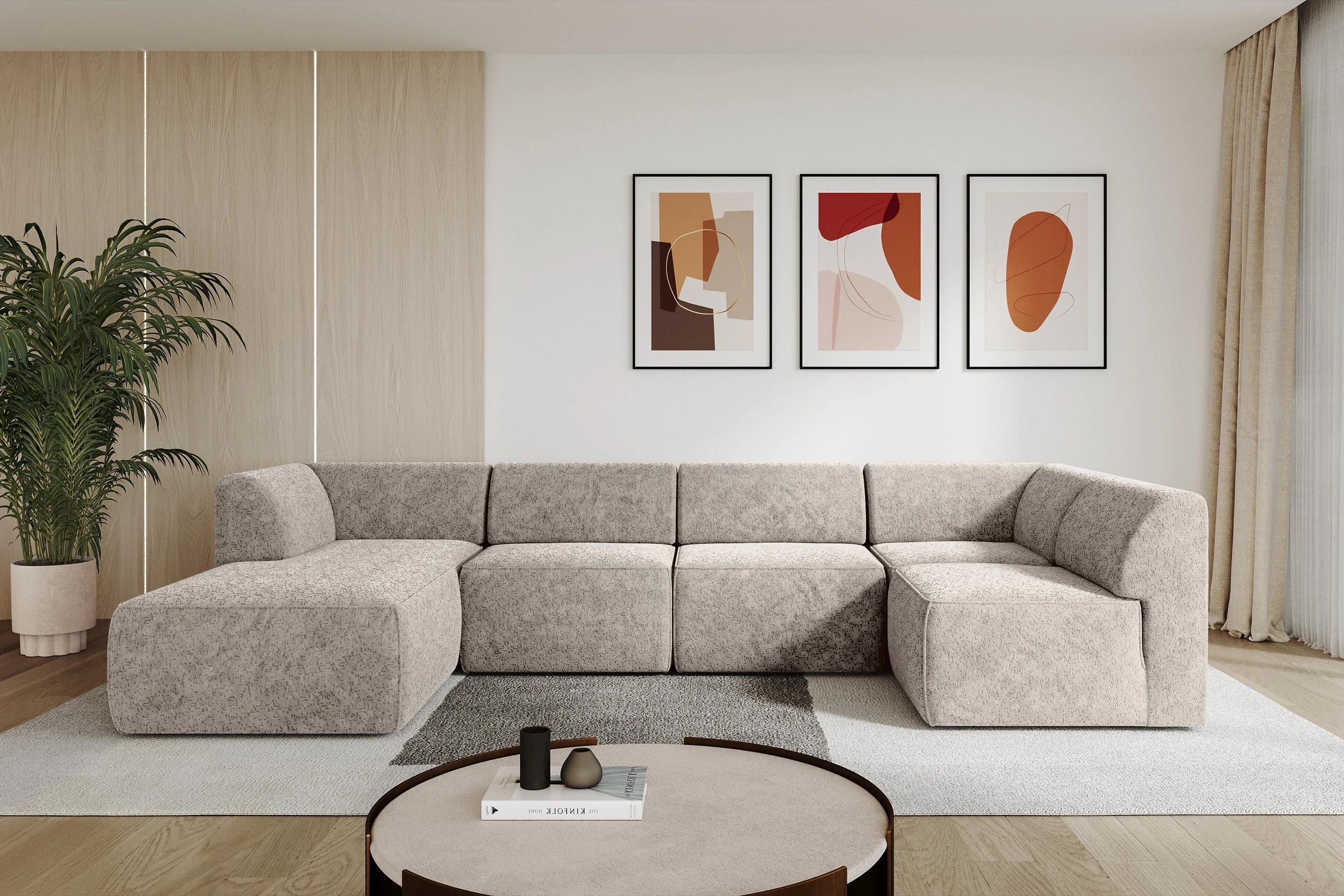 Wohnlandschaft MOVA Beige - Bosco 08