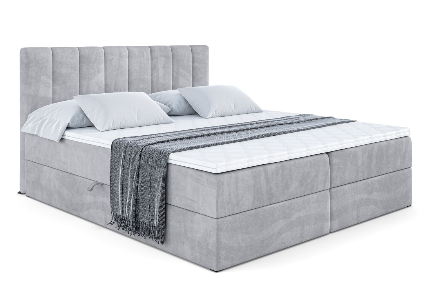 Boxbett OTTA 160x200 cm Hellgrau - Monolith 84