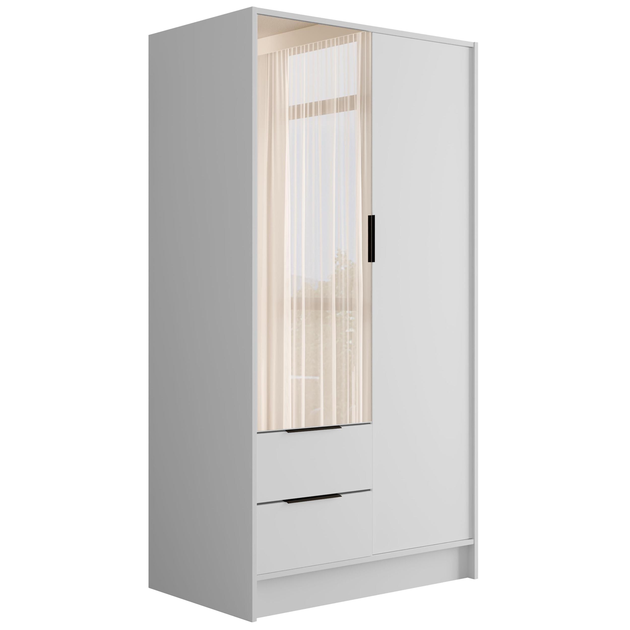 Drehtürenschrank KOLIN 102 cm x 51 cm x 200 cm Weiß