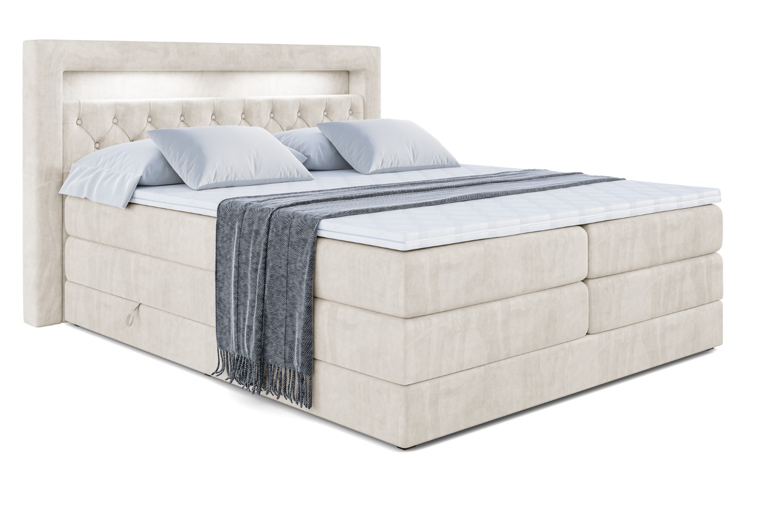 Boxspringbett NOEL GOLD KING 120x200 cm Beige - Casablanca 2301