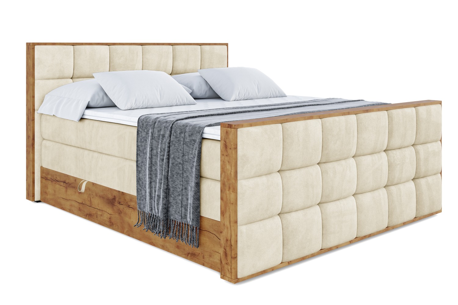 Boxspringbett LOLLI2-Z KING 140x200 cm Beige - Monolith 4
