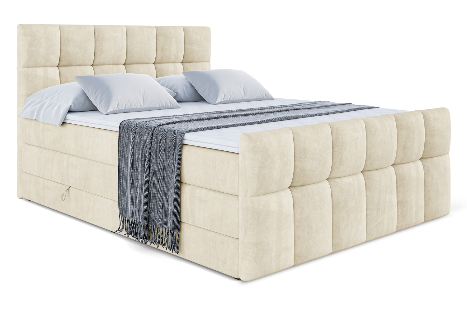Boxspringbett RICAR-Z KING 200x200 cm Beige - Monolith 4