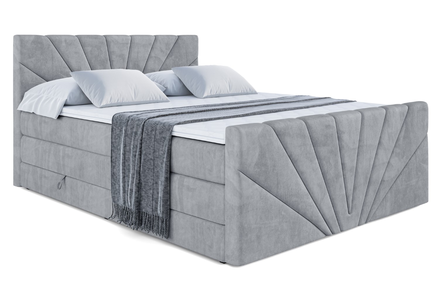 Boxspringbett MILTIO-Z KING 140x200 cm Grau - Casablanca 2314